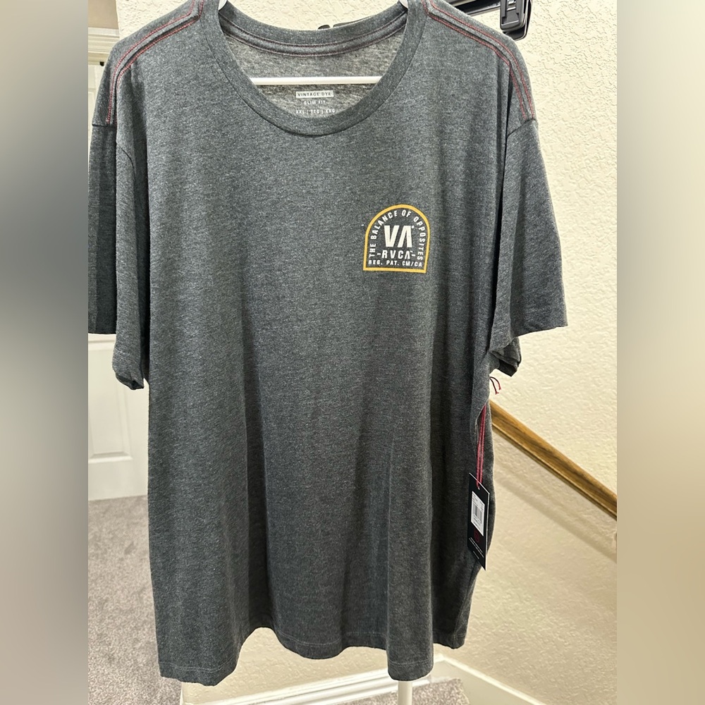 RVCA Gray Short Sleeve Tee Casual Comfort